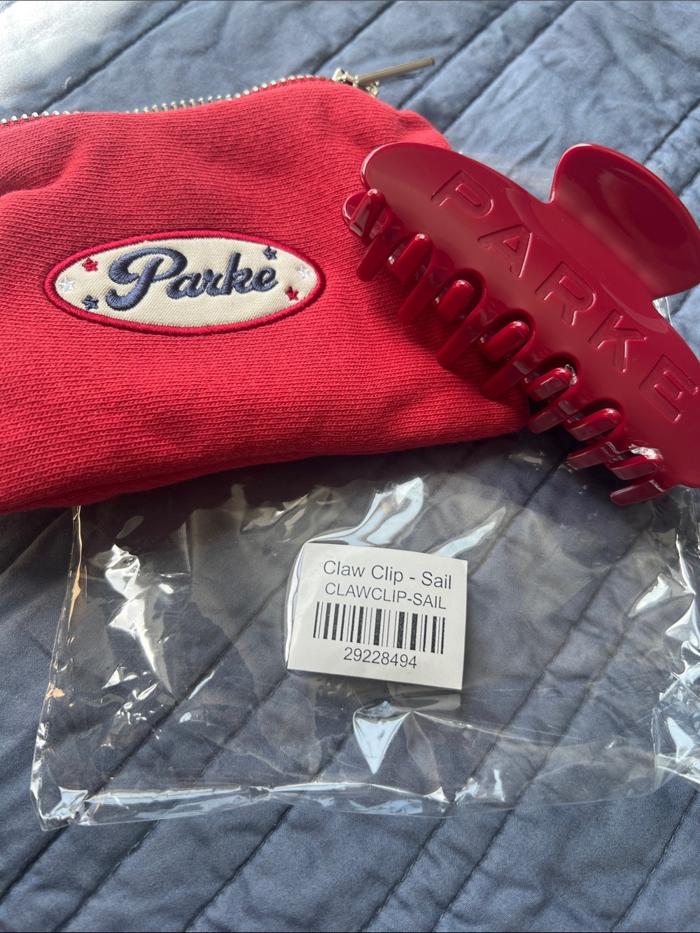 Parke Sail Coastal Hair Claw Clip w/ Pouch NEW IN BAG NWT